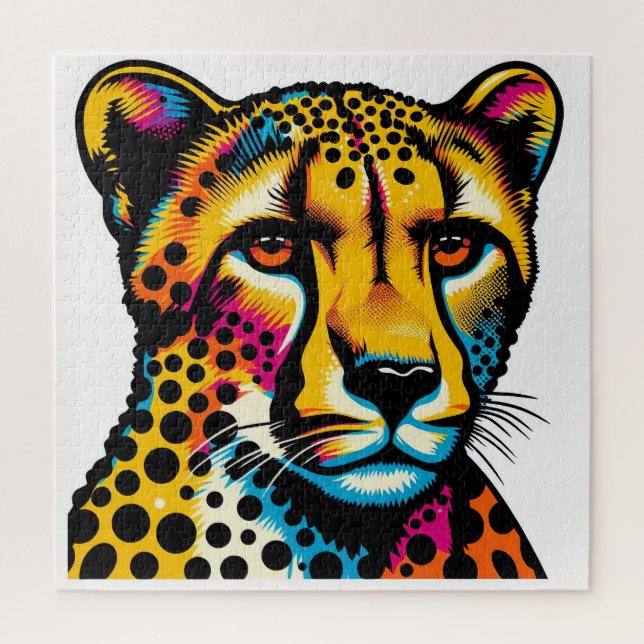 Cheetah Pop Art 600 Piece Puzzle (Vertikal)