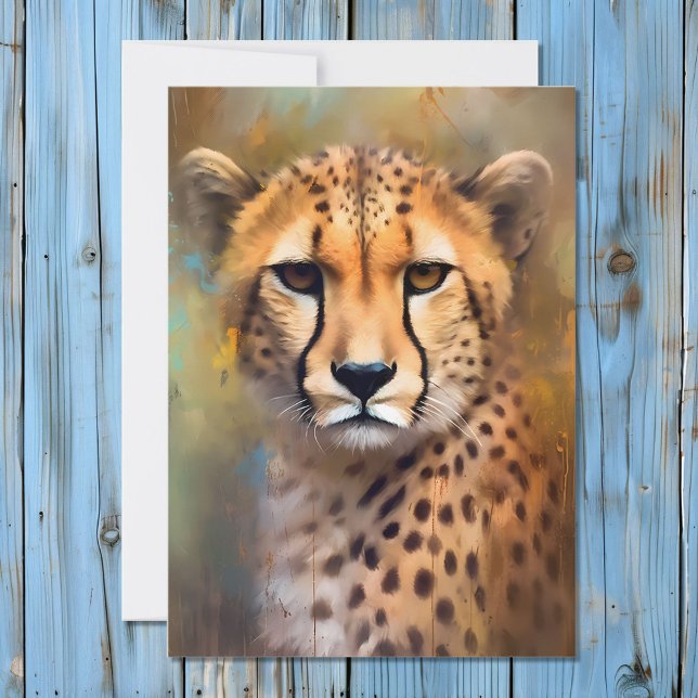 Cheetah Portrait Feiertagskarte (Von Creator hochgeladen)