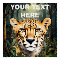 Cheetah Portrait mit Jungle Background