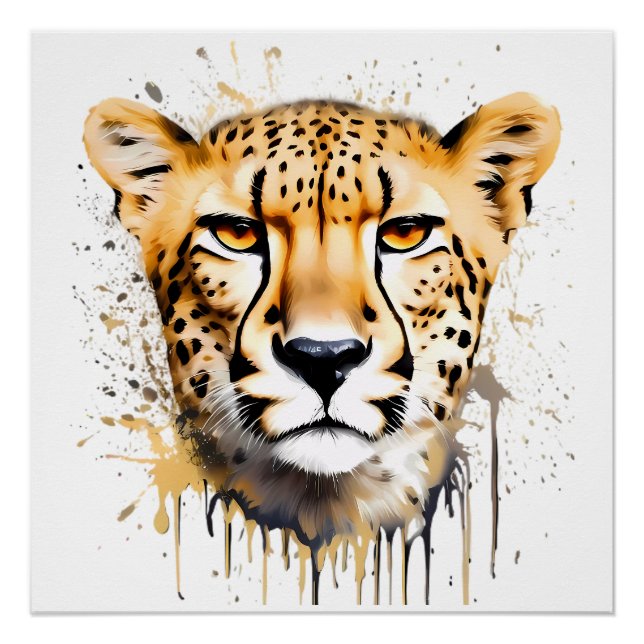 Cheetah Portrait Poster (Vorderseite)