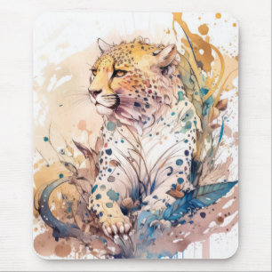 Cheetah Portrait Tiermalerei Natur im Freien Mousepad