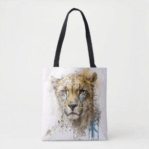 Cheetah Portrait Tiermalerei Natur im Freien Tasche
