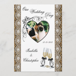 Cheetah Print Champagner Glass Hochzeit Einladunge Einladung