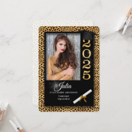 Cheetah Print Class of 2023 Abschluss Einladung