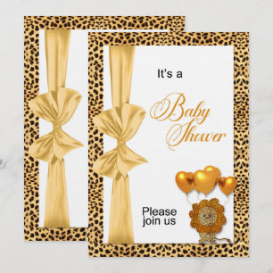 Cheetah Print Gender Neutral Baby Dusche Einladung