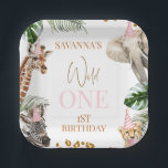 Cheetah Print Girls Safari Wild 1. Geburtstag Pappteller<br><div class="desc">Cheetah Print Girls Safari Wild One 1. Geburtstag Paper Teller Sweet Girl's Safari Thema erste Geburtstagszeitung Platte mit einigen Safari-Party Tiere,  Party Hut,  tropisches Blattwerk und eine moderne Kalligrafie Bildüberschrift. Safari thematied erste Geburtstagszeitung Platte ist ideal für eine Mädchen Safari Thema erste Geburtstagsparty.</div>