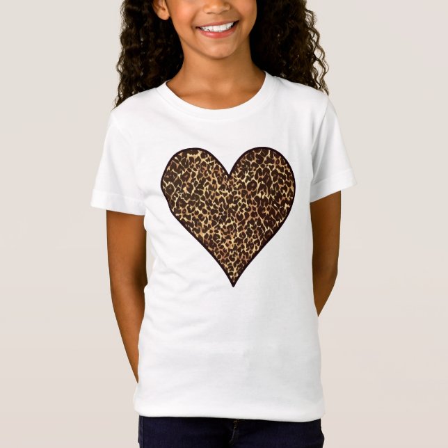 Cheetah Print Heart T-Shirt (Vorderseite)