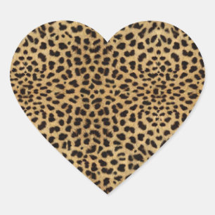 Cheetah Print Herz-Aufkleber