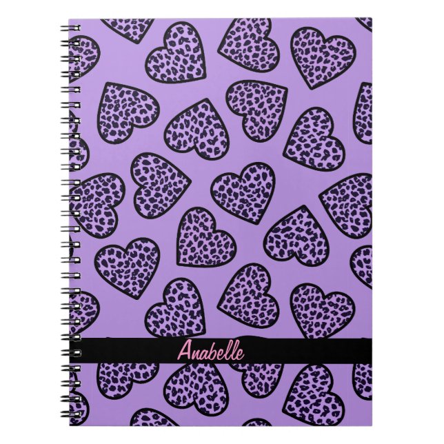 Cheetah Print Herz Notebook Notizblock (Vorderseite)