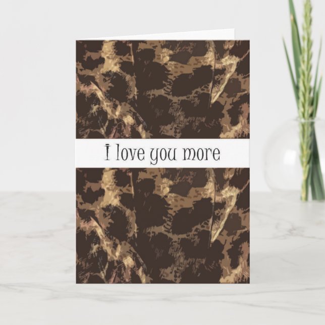 Cheetah Print I Liebe Sie mehr Karte (Vorderseite)