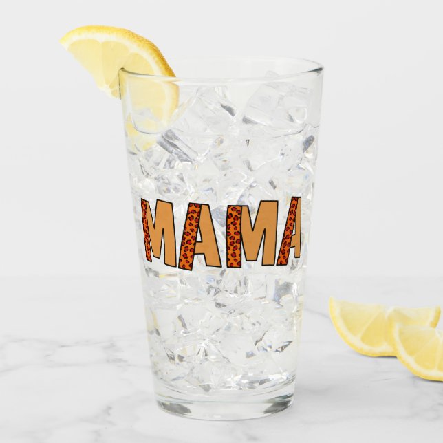 Cheetah Print Leopard Mama Glas (Vorderseite Ice)