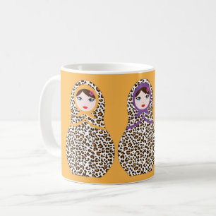 Cheetah Print Matryoshka Café Mug