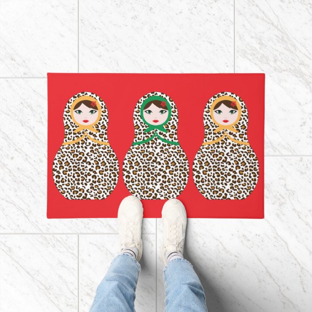 Cheetah Print Matryoshka Doormat Fußmatte (Indoor)