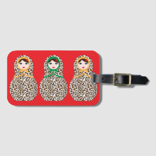 Cheetah Print Matryoshka Gepäcktag Gepäckanhänger