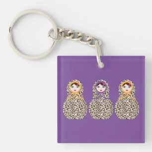 Cheetah Print Matryoshka Porte - clé
