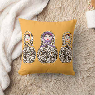 Cheetah Print Matryoshka Throw Kissen - Wilder Sti