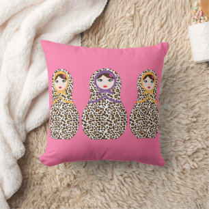Cheetah Print Matryoshka Throw Kissen - Wilder Sti