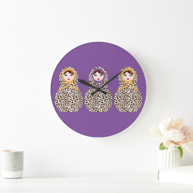 Cheetah Print Matryoshka Wall Uhr (Zuhause)