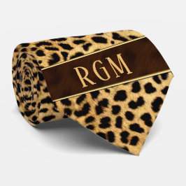 Cheetah Print mit Monogramm Krawatte
