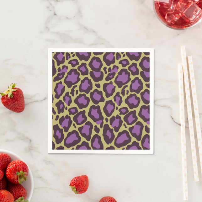 Cheetah Print Muster in Lila & Gold Decoupage Serviette (Beispiel)
