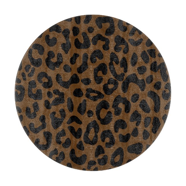 Cheetah Print Pattern Black Brown Schneidebrett (Vorderseite)