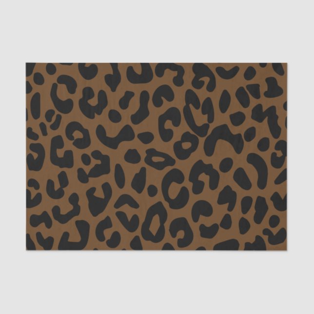 Cheetah Print Pattern Black Brown Seidenpapier (Vorderseite)