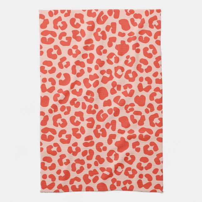 Cheetah Print Pattern Red Geschirrtuch (Vertikal)