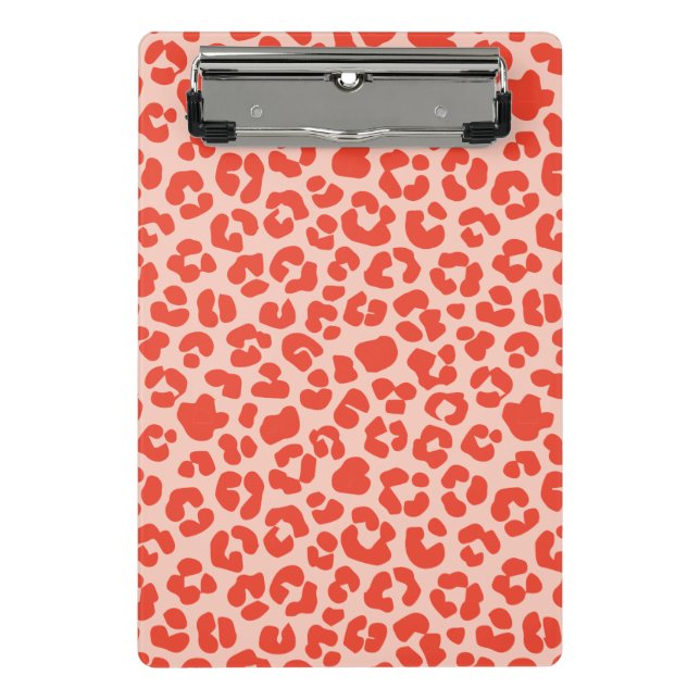 Cheetah Print Pattern Red Mini Klemmbrett (Vorderseite)