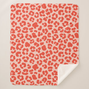 Cheetah Print Pattern Red Sherpadecke