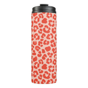 Cheetah Print Pattern Red Thermosbecher