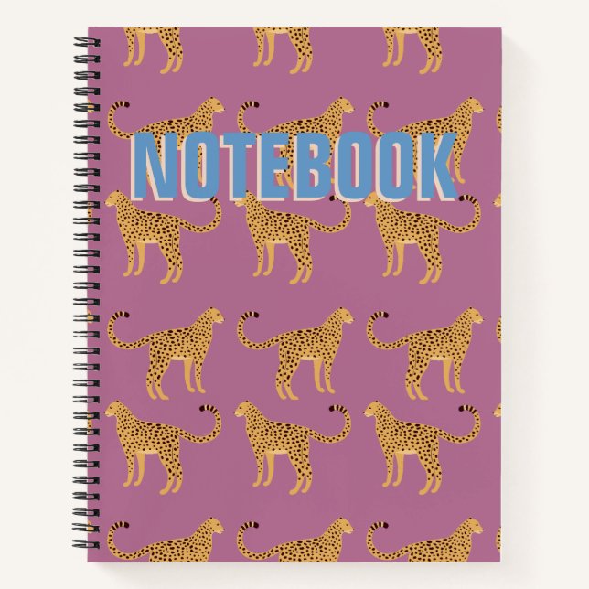 Cheetah, rosa Leopard SpiralNotebook Notizbuch (Vorderseite)