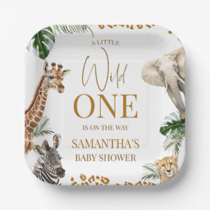 Cheetah Safari Wild One Babyparty Pappteller