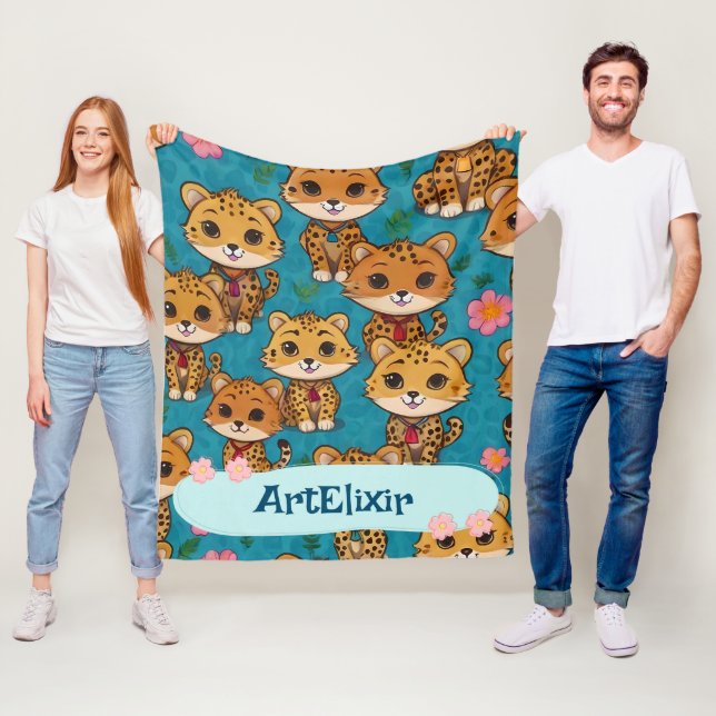 Cheetah Sitting Print Fleecedecke (Beispiel)