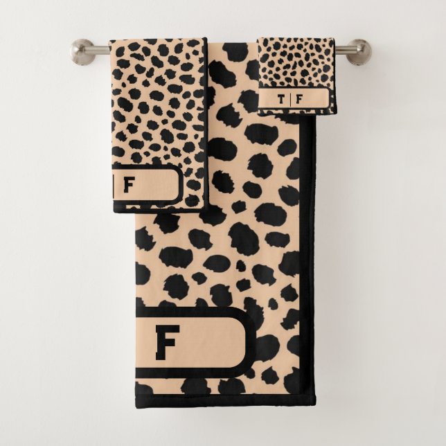 Cheetah Skin Imprimer Monogramme initial | (En situation)
