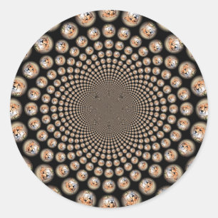 Cheetah Spin Spectacle - Feline Frenzy: Farbenfroh Runder Aufkleber
