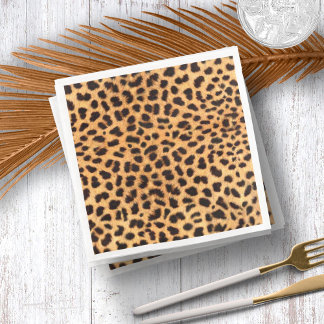 Cheetah Spots Muster Gold Black ID1155 Serviette