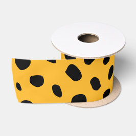 Cheetah Spots Orange Black Satinband