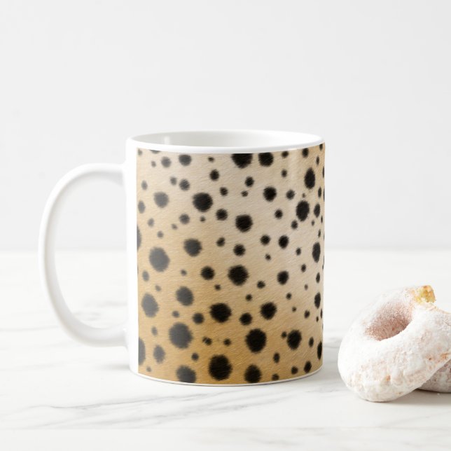 Cheetah Spots realistische Tierfütterung Kaffeetasse (Mit Donut)