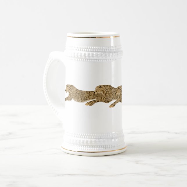 Cheetah Stein Bierglas (Vorderseite Links)
