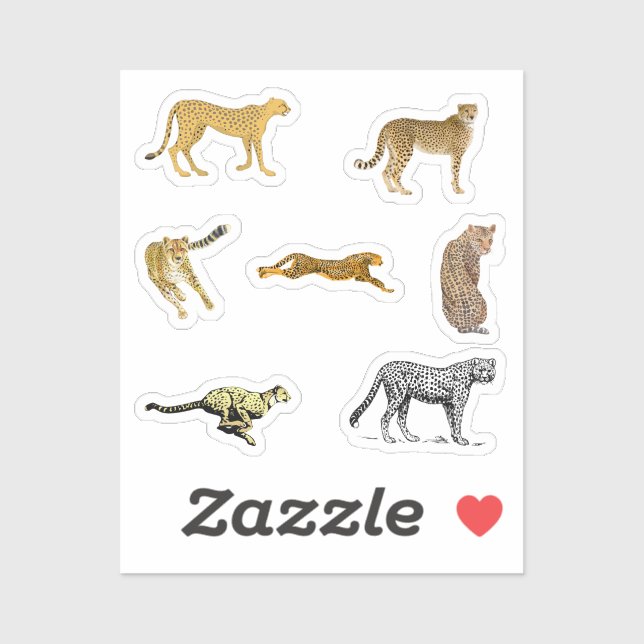 Cheetah Stickers Aufkleber (Blatt)