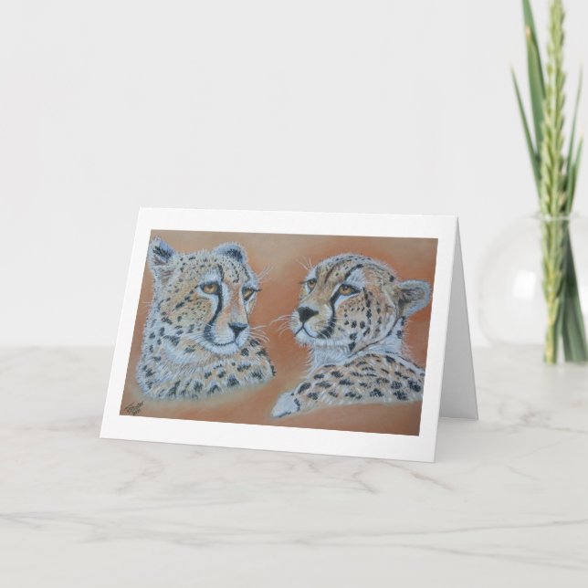 Cheetah studiert Geburtskarte Karte (Vorderseite)