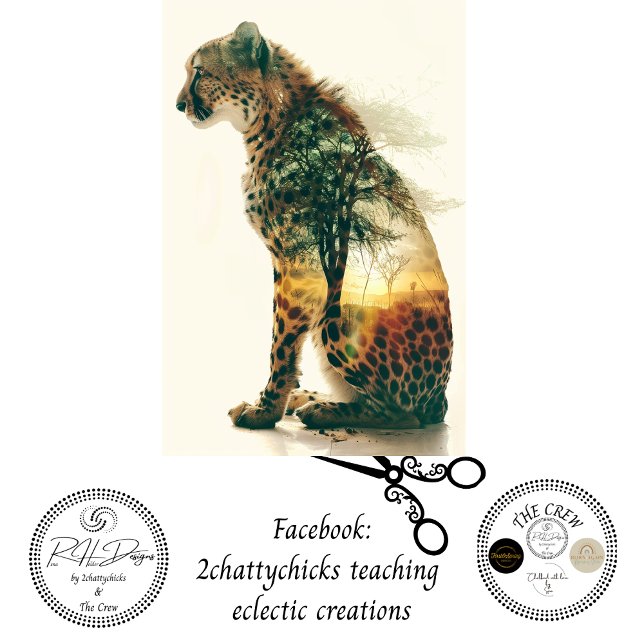 Cheetah über die entdeckte Digital Art Decoupage v Seidenpapier (Von Creator hochgeladen)