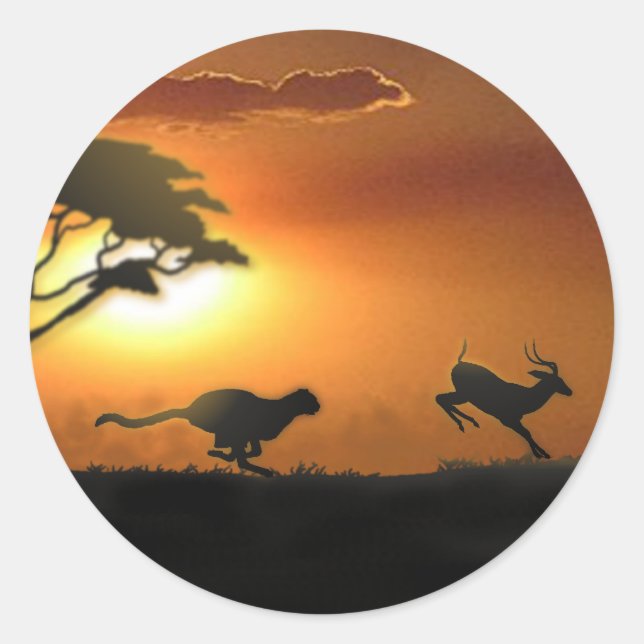 Cheetah und Gazelle Aufkleber (Vorderseite)