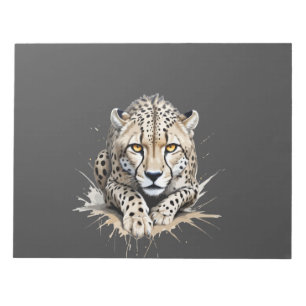 Cheetah Vector Graphic Art Portrait Animal Spirit Notizblock
