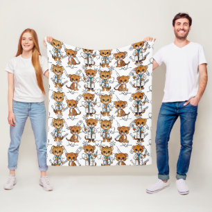 Cheetah Veterinary Print Fleecedecke