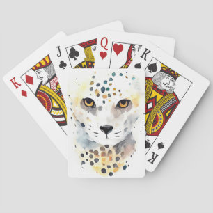 Cheetah Wild Animal Nature Wasserfarbe Malerei Spielkarten