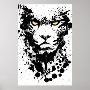 Cheetah Wild Nature Free Spirit Art Pinselstrich Poster