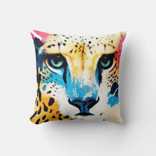 Cheetah Wild Nature Tierfarben Malerei Kissen