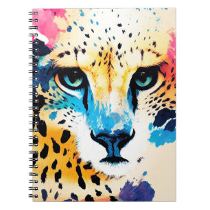 Cheetah Wild Nature Tierfarben Malerei Notizblock