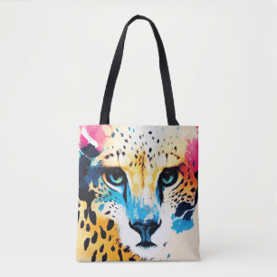 Cheetah Wild Nature Tierfarben Malerei Tasche